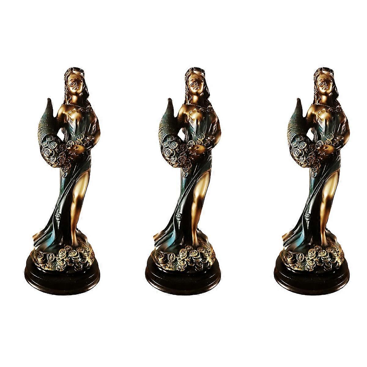 Blindfolded Fortuna Statue Ancient Goddess of Fortune Vintage Blue