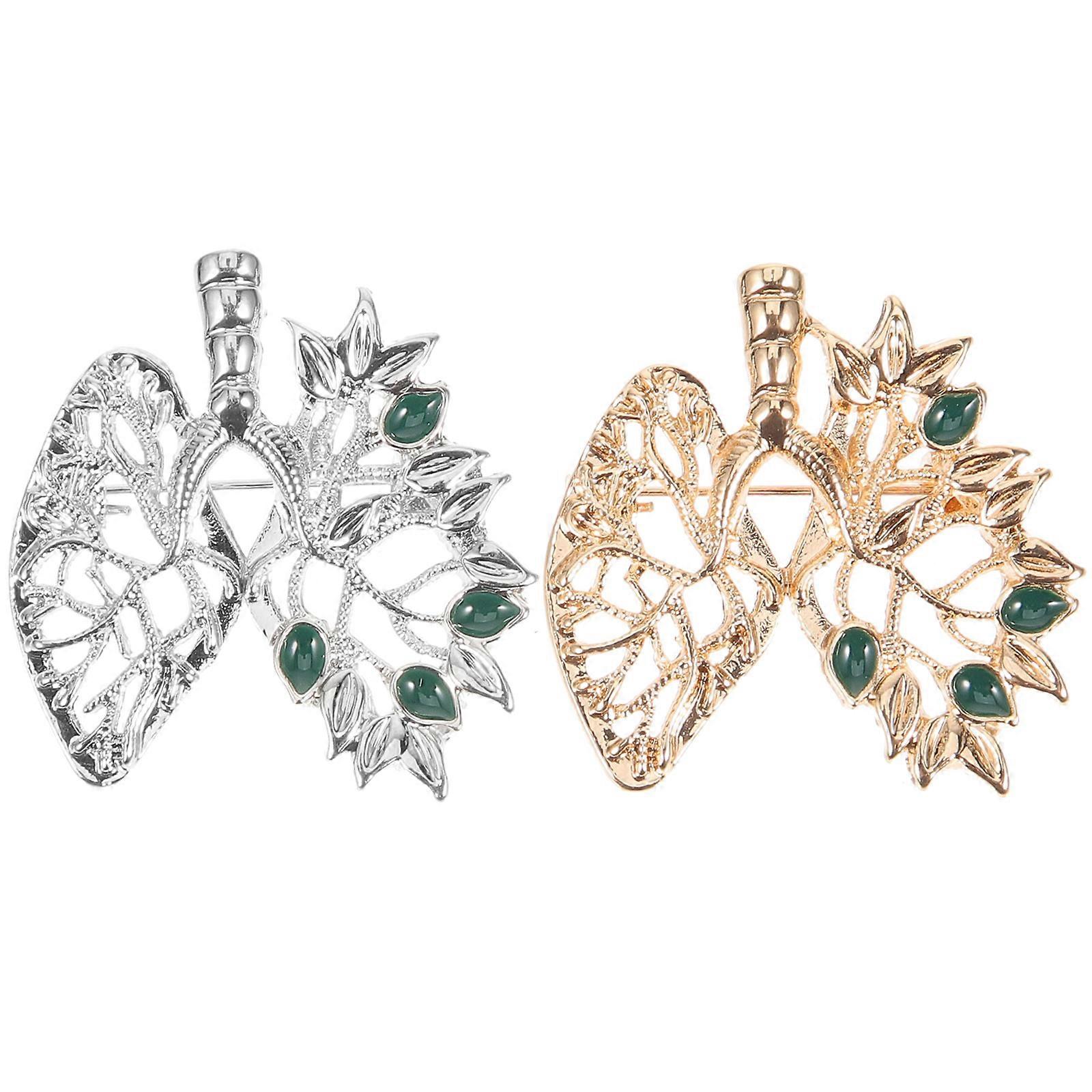 معدن دبوس شال بروش قلب شكل ديكور 2 قطعة