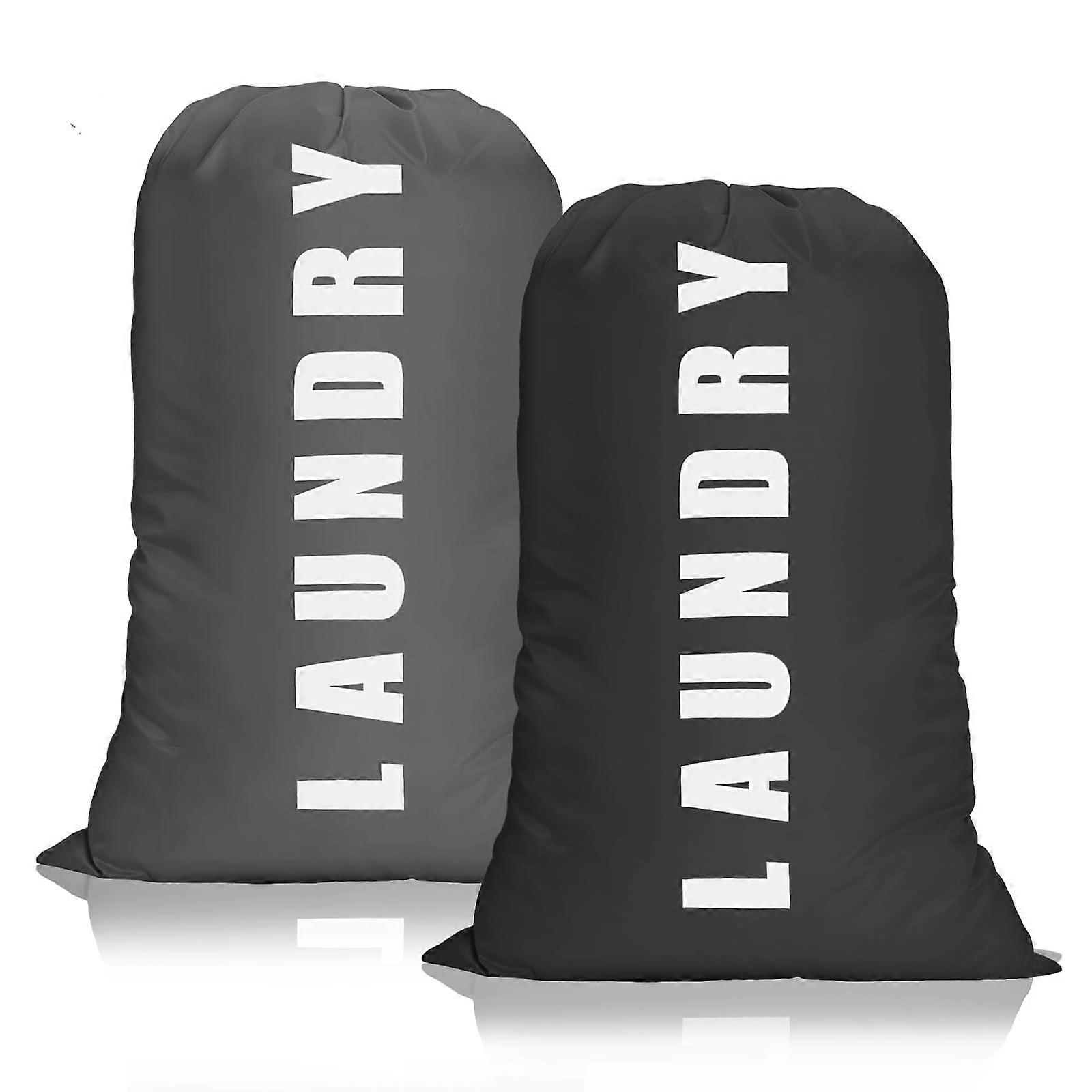 Laundry Bag Travel Waterproof 61 x 91 cm Portable Oxford Fabric with Drawstring, Pack of 2 Foldable Large Laundry Bags for Camping