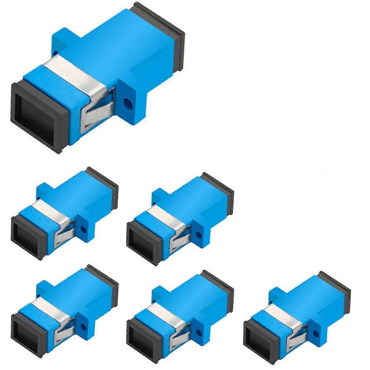 6pcs SC Fiber Optic Coupler SC Single Mode (SM) Simplex Fiber Adapter SC Female to SC Female UPC Simplex Single Mode Network Internet Connection
