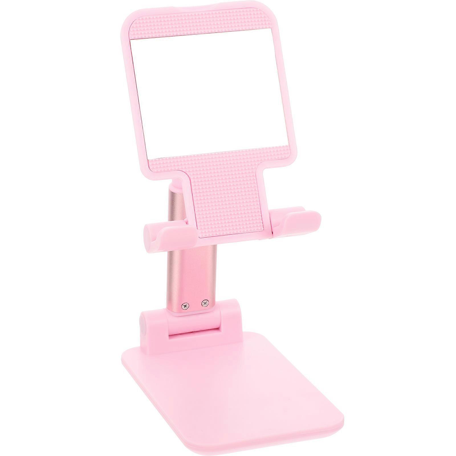 Hands-Free Phone Stand Pink 16X11CM Adjustable Height Angle Foldable 1Pack