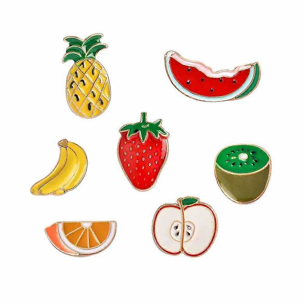 Fashion Fruits Brooch Assorted Color 2.4x1.6x0.5cm 7Pcs