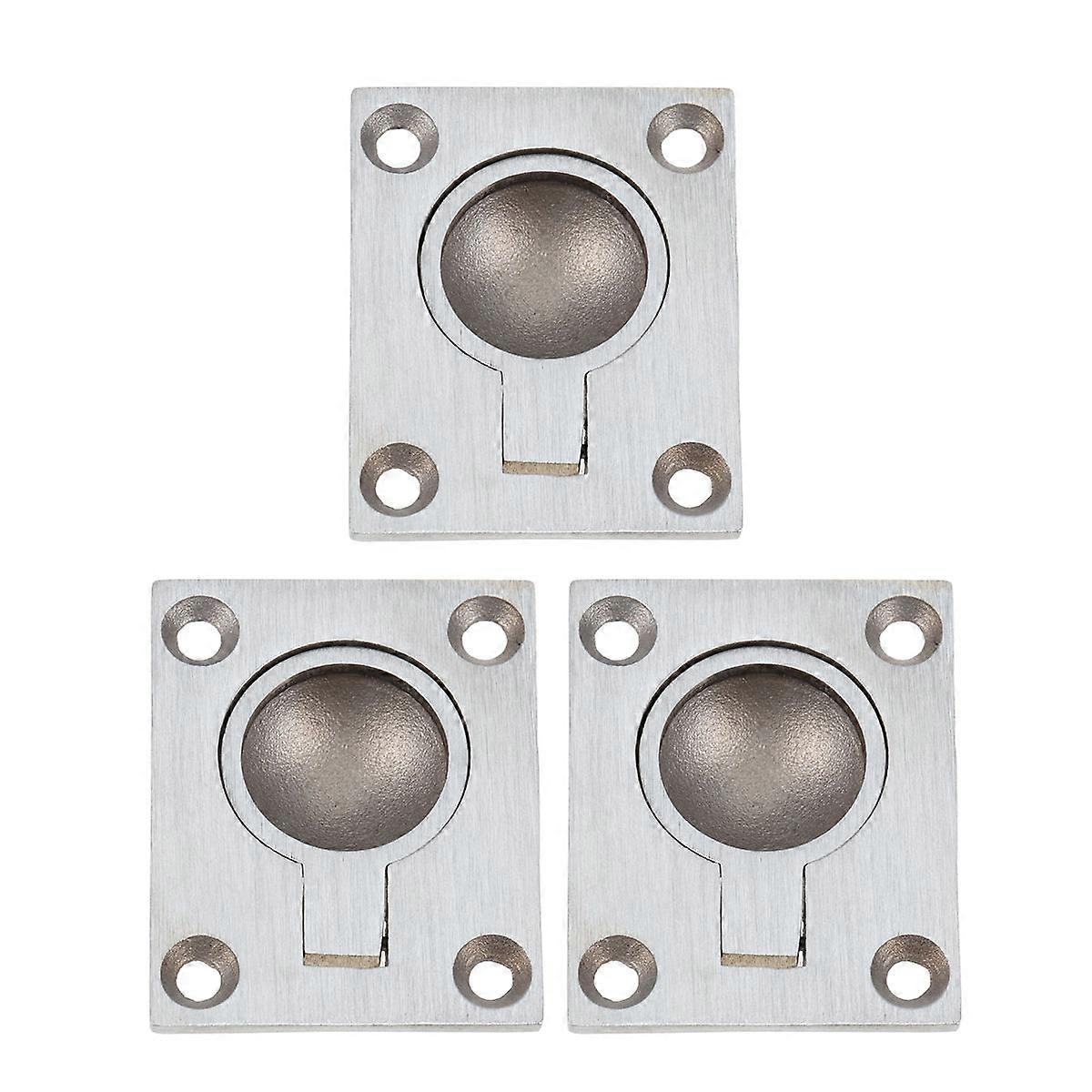 Cabinet Door Handle Stainless Steel Handle Pull Rings Sliding Door Knobs For Closet Door 3Pcs Silver