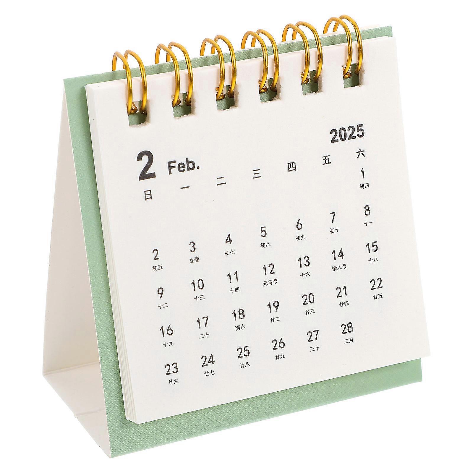 Simple Desk Calendar Desk For Office Desk 6.80X6.50X3.30CM Green 1Pack