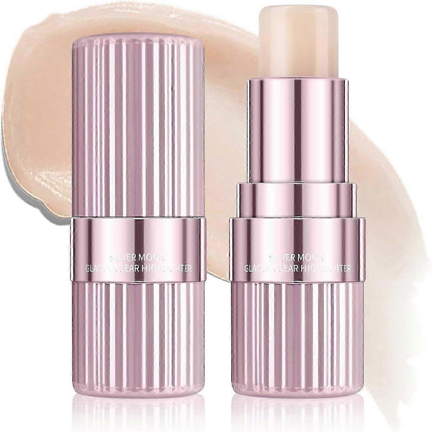Glow Highlighter Stick, Shimmer Highlighter Stick Makeup Balm for Face and Body, Watery Radiant Finish, Natural Glow & Luminous Makeup Sticks