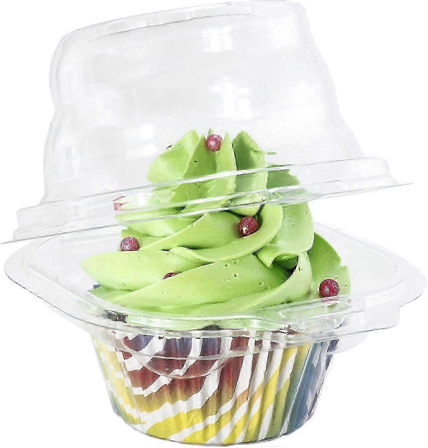 Πλαστικά δοχεία PET Cupcake, διαφανείς στοιβαζόμενοι κάτοχοι cupcake, μεταφορείς επιδορπίων Deep Dome (50 Pack)