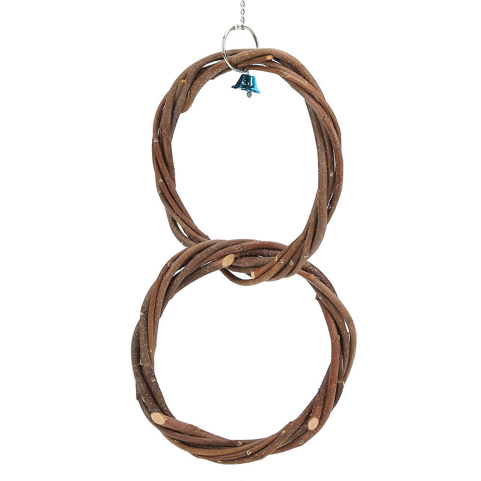 Bird Toy Double Ring Swing Safe Parrot Double Ring Swing for Small and Medium Sized ParrotDouble Ring Swing