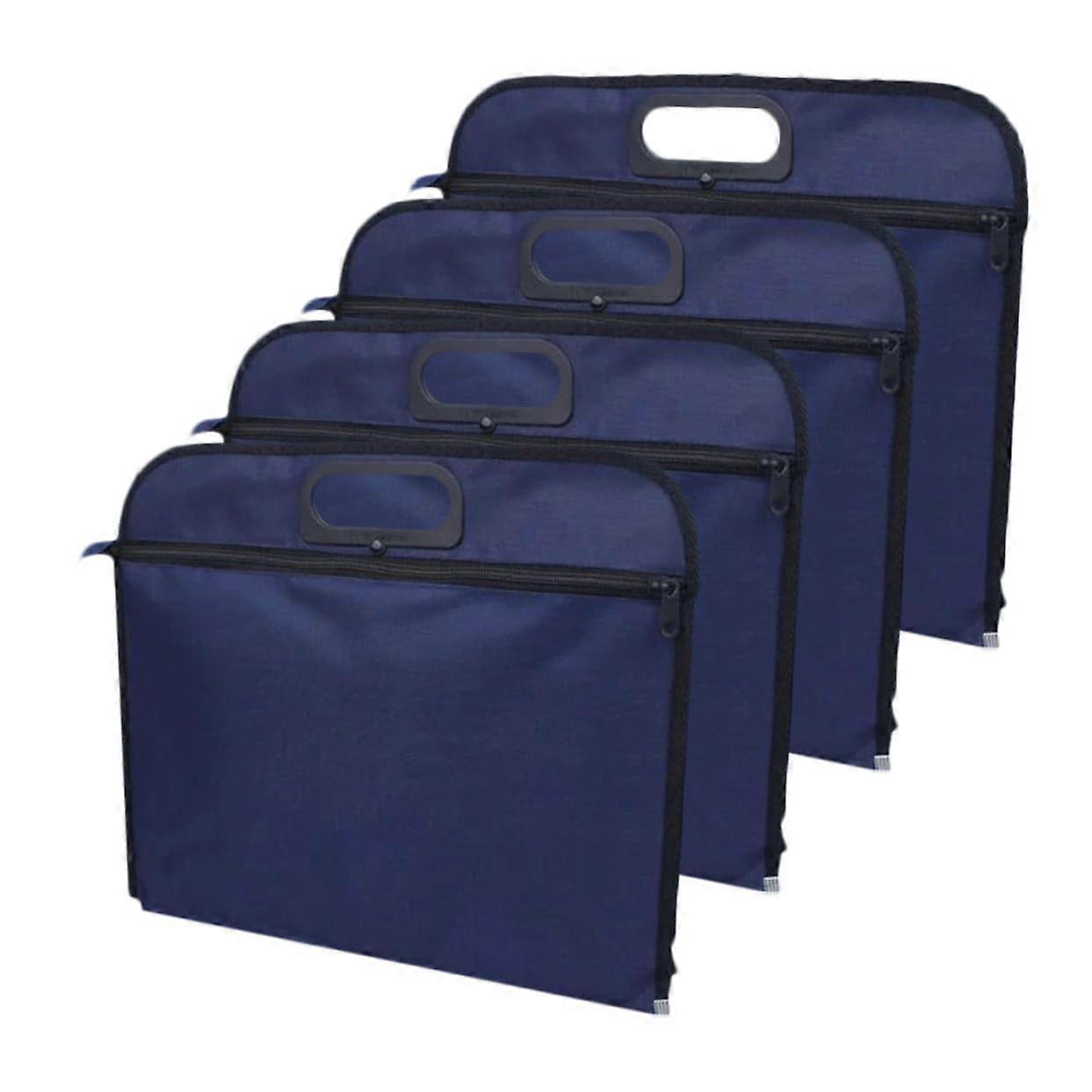 A4 Document Holder Bag Set of 5, Oxford Fabric File Organizer, Travel Document Storage Pockets, Professional Folder Case
