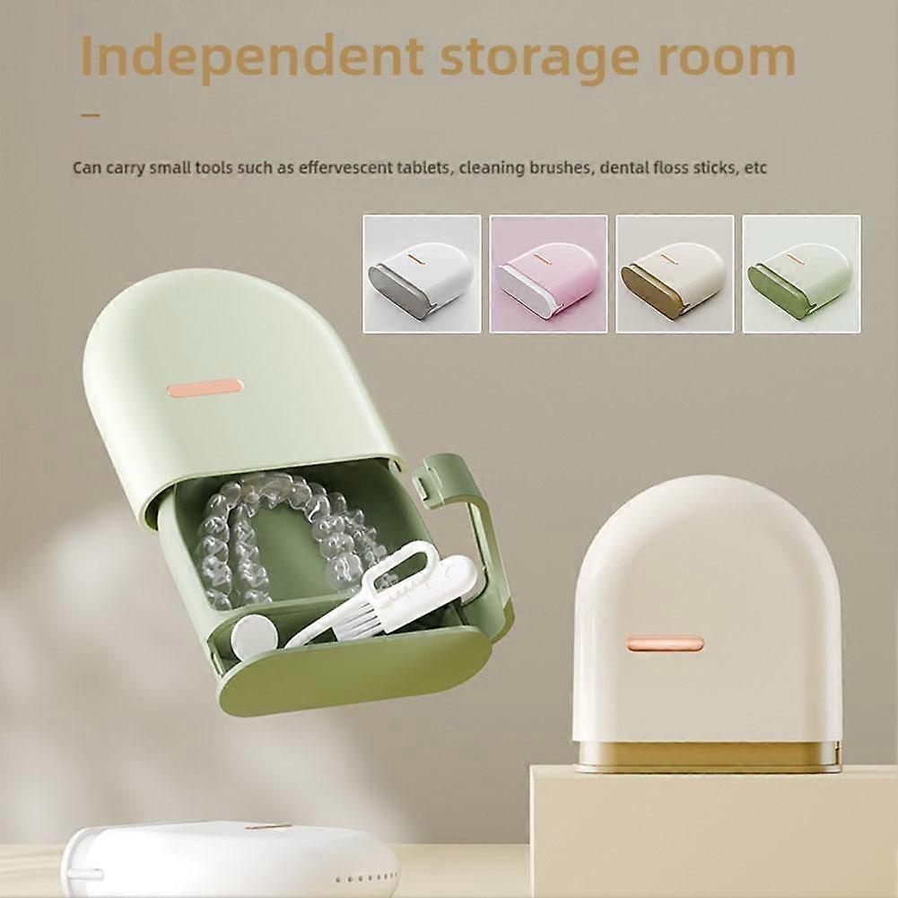 Green (C) $ Invisible braces storage box sealed retainer denture storage box portable children's correction retainer box