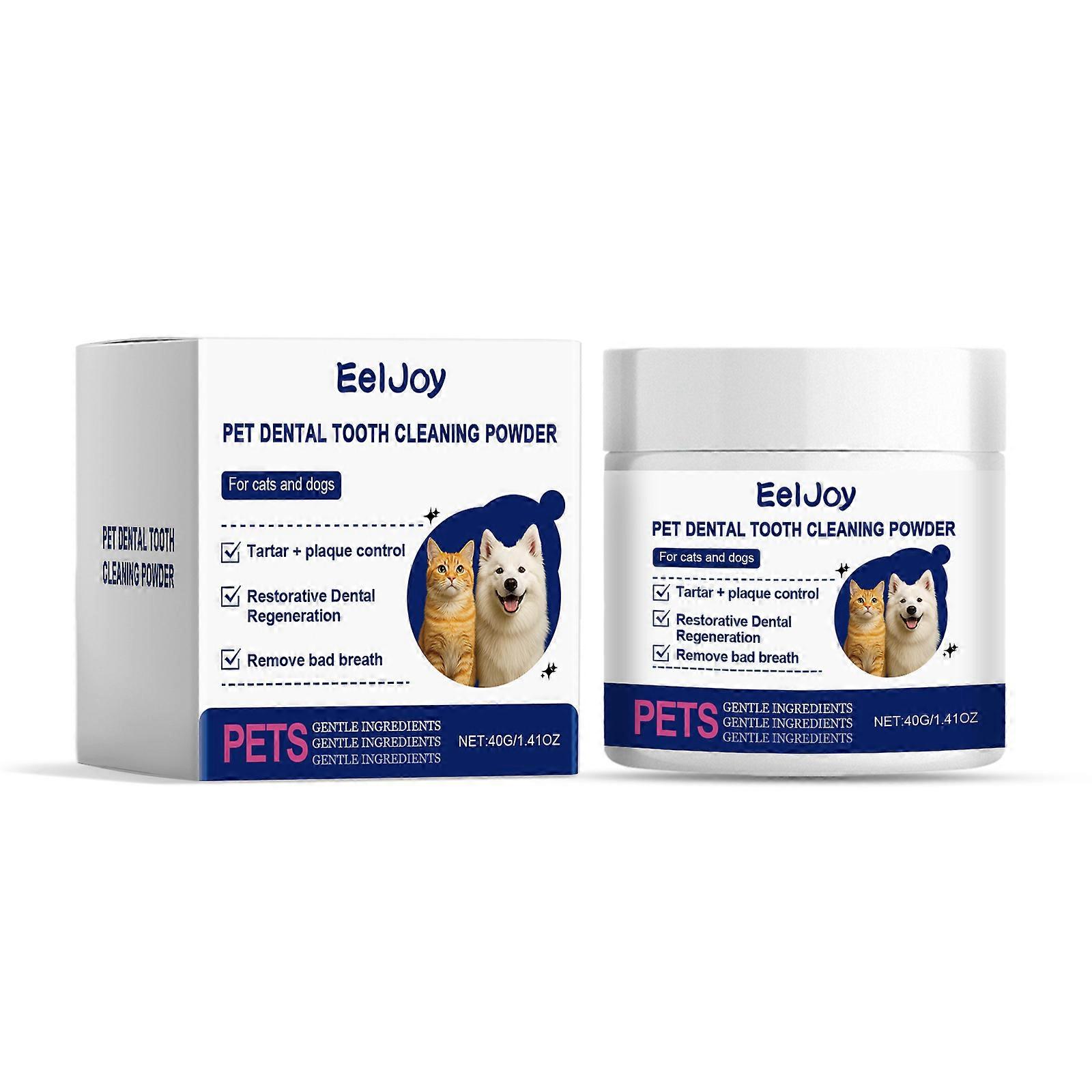 Pet Tooth Cleaning Powder - Gentle Tartar & Odor Remover for Fresh Breath - 40g