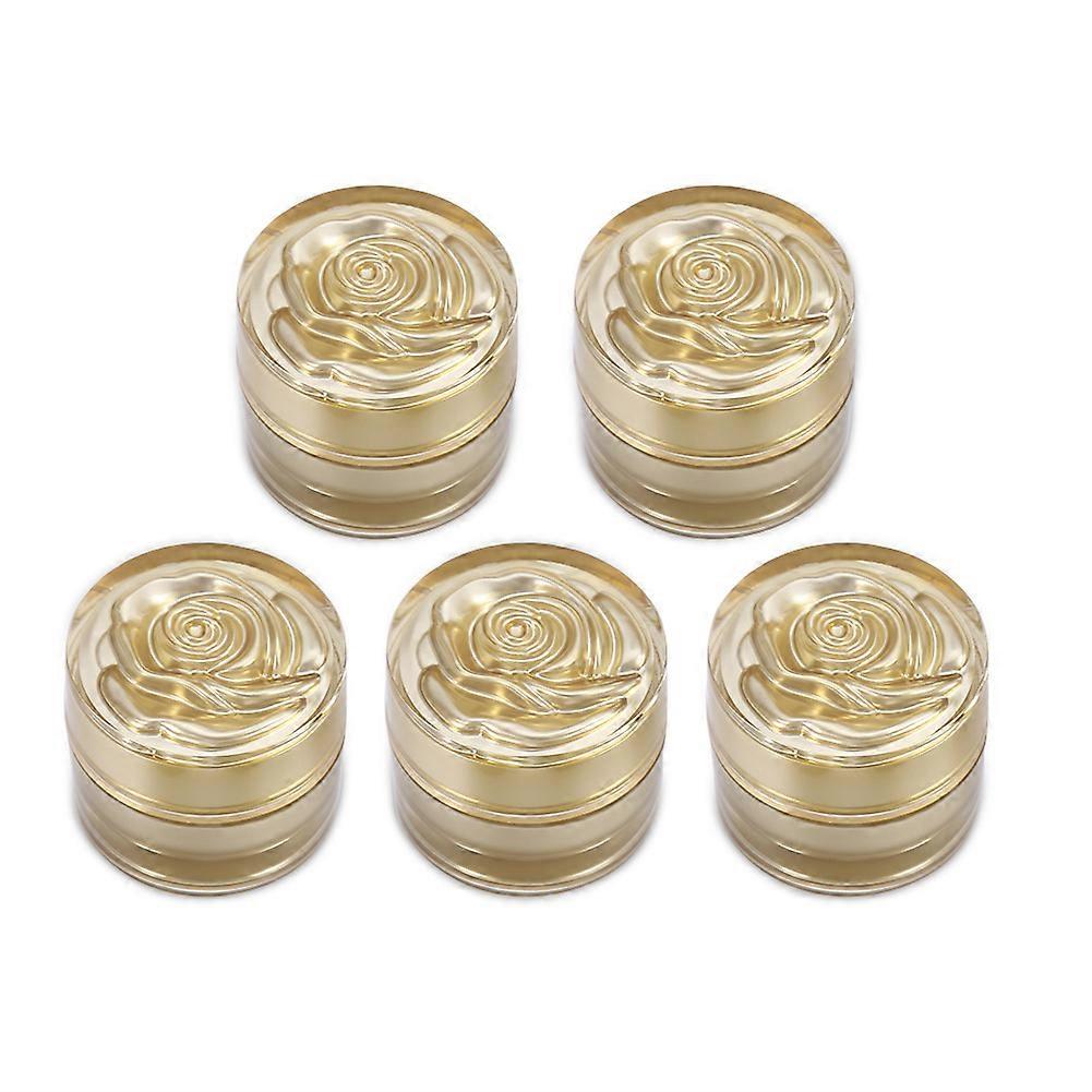 5PcsSet 10g Rose Empty Refillable Cosmetic Container Jars Gold