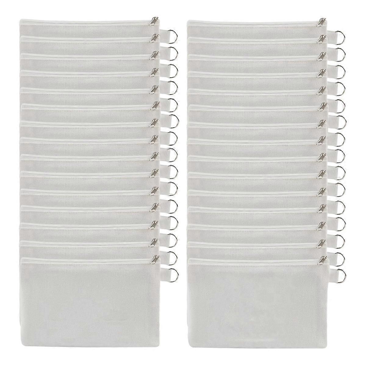 30 Pcs Sublimation Blanks Makeup Bags Bulk,Canvas White Bag,Polyester Tote Bags for Sublimation DIY Craft