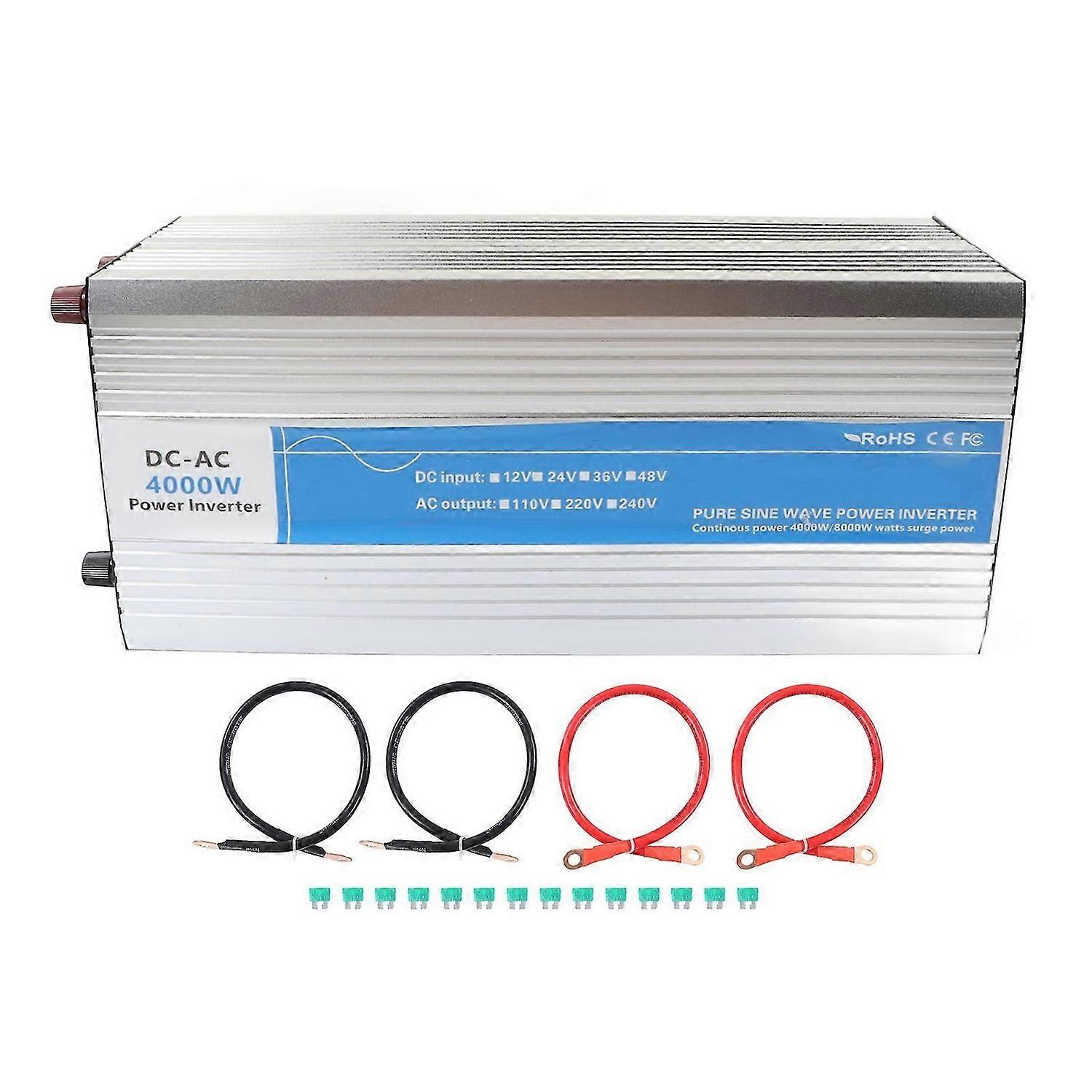 Power Inverter 4000W AC 220V Pure Sine Wave LED Digital Display Converter for Car