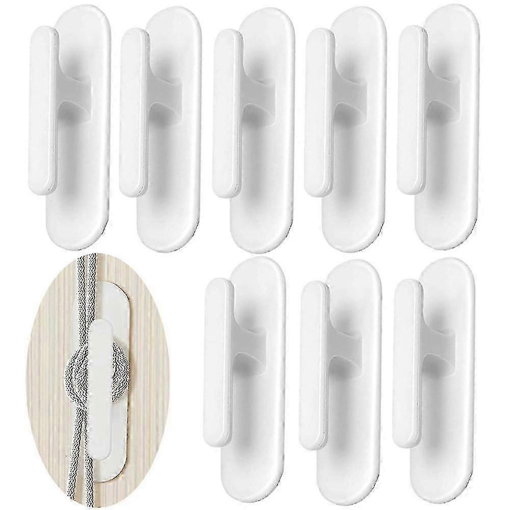 8pcs Blind Cord Hook Self Adhesive, Glued To The Wall Venetian Blind String Holder, Self Adhesive Hooks For Door Blind, White Adhesive Blind Cord Hook