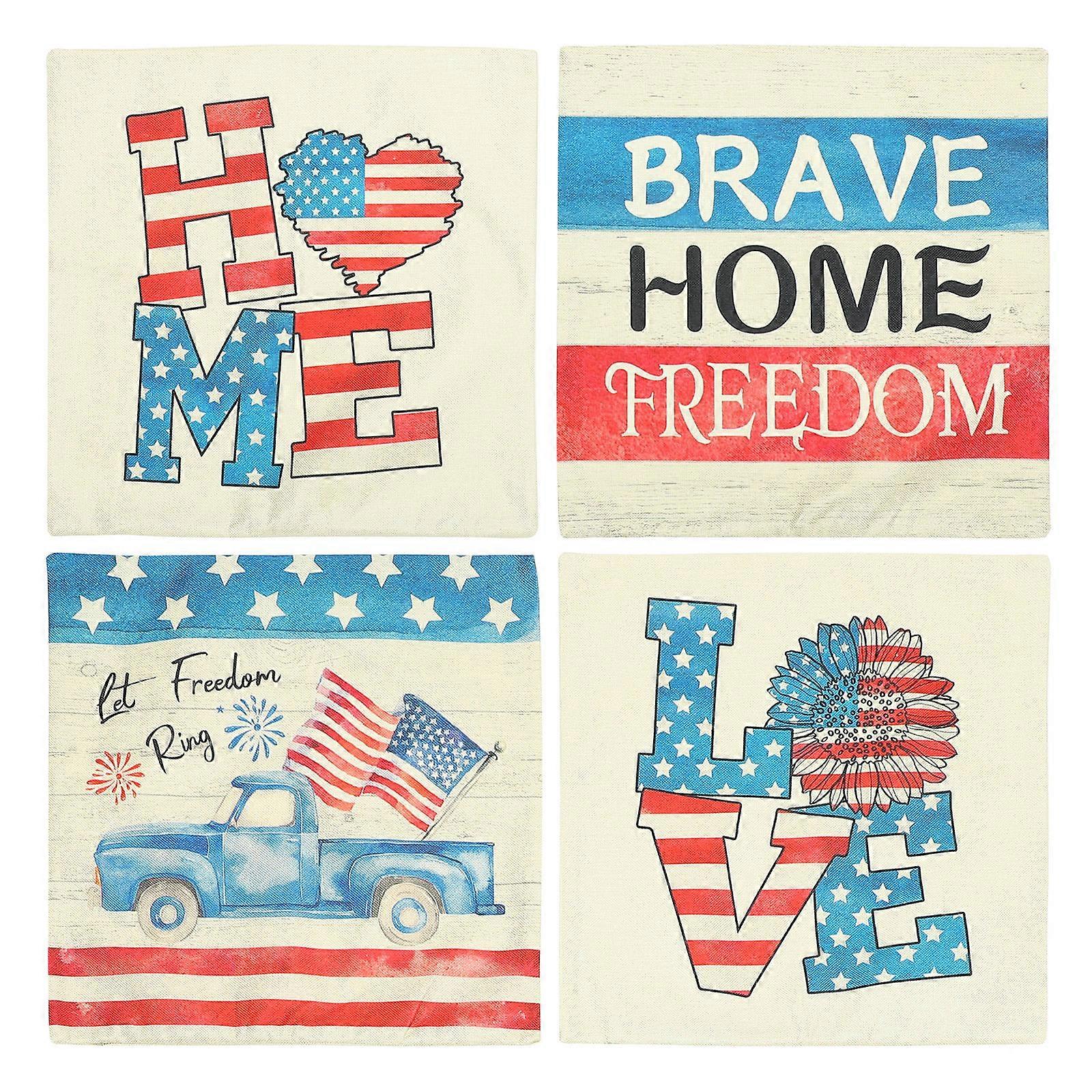 American Flag Throw Pillow Cover Assorted Color 45x45cm Decorative