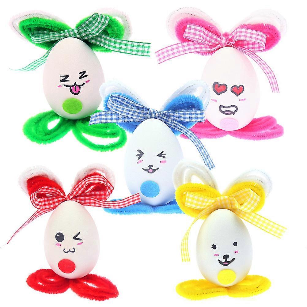 Centerpiece Table Decorations Party Easter Rabbit Design Egg Figurine Hotel Decor Assorted Color Interaction Playthings 5Pcs