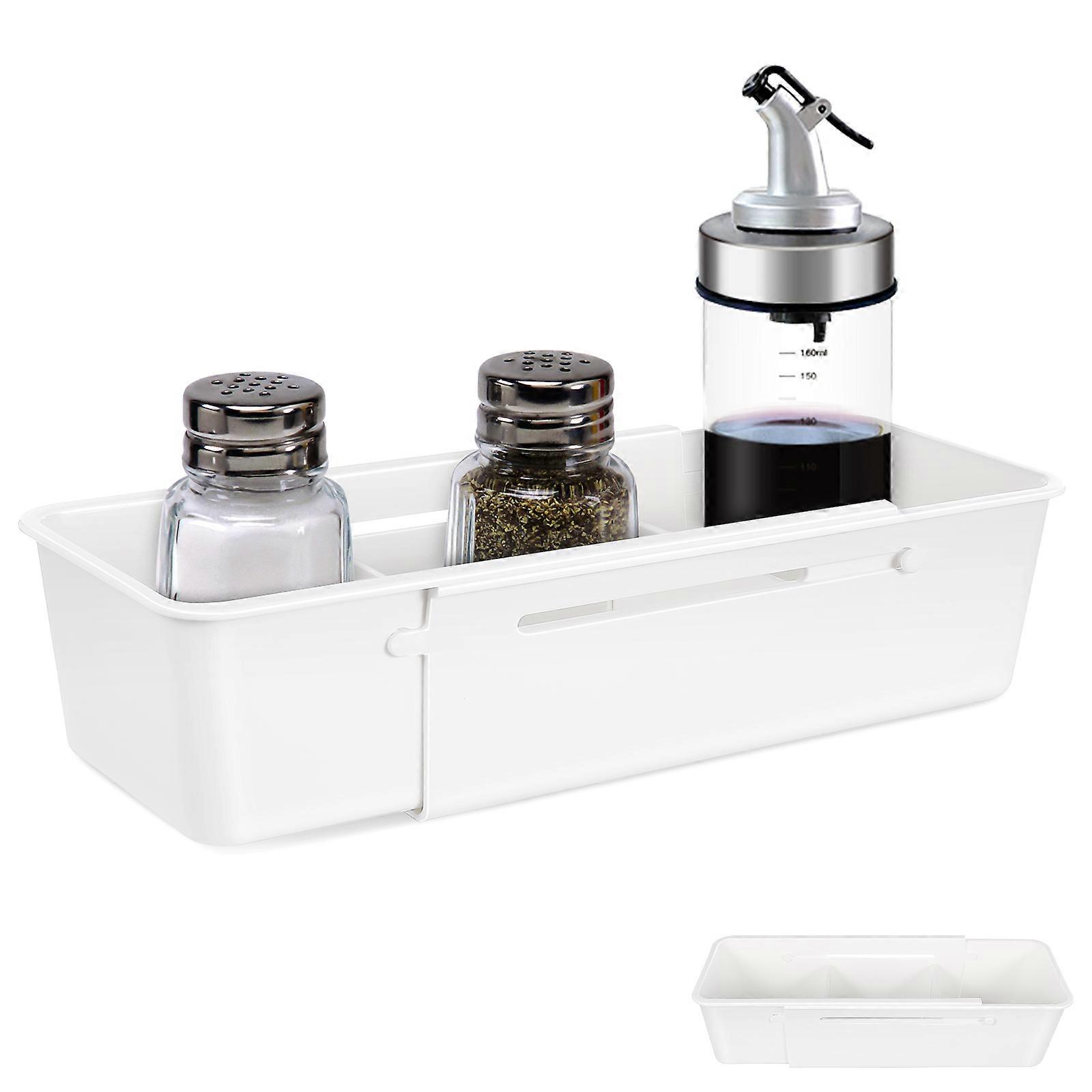 Desk Drawer Organizer Divided Storage Case Expandable Cabinet Organizer Bin Plastic Rectangular Minimalist .61X3.73X2.48IN 1Pcs