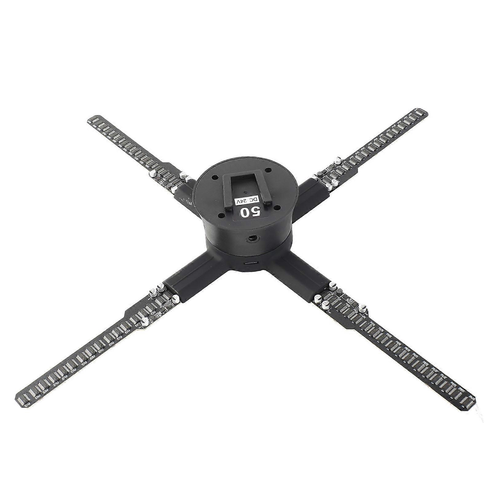 3D Holographic Advertising Machine 2000x1152 Resolution 576 LEDs 3D Hologram 4 Leaves Fan Support APP Computer 100‑240V UK Plug