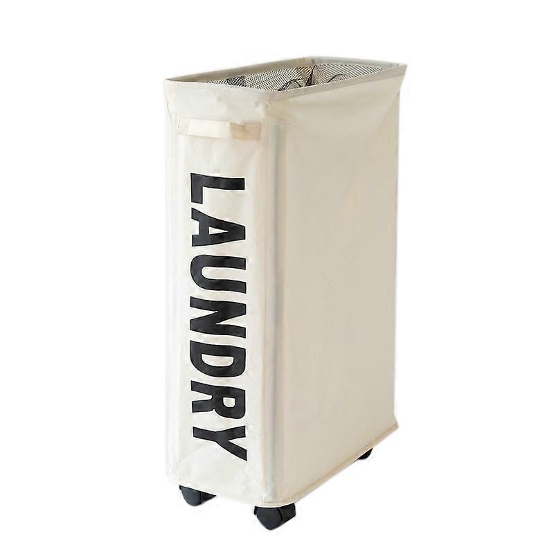 Foldable Laundry Basket Oxford Cloth Easy Install Storage Basket with Mesh Pulleys