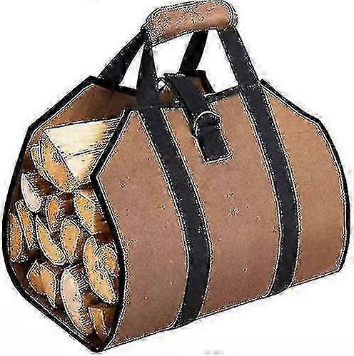 Durable Canvas Fire Log Carry Bag With Handle For Fireplace Or Camping