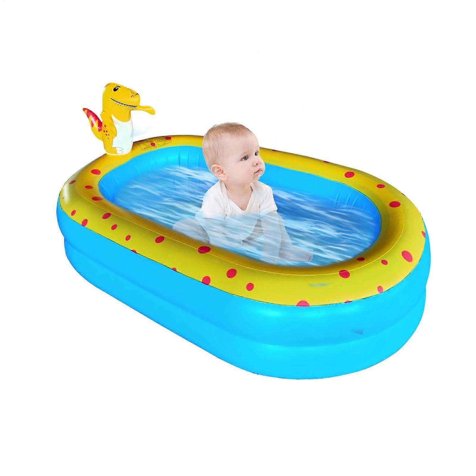 Inflatable Sprinkler Pool For Kids, PVC Construction, Sprinkler Function, Dinosaur Family Theme