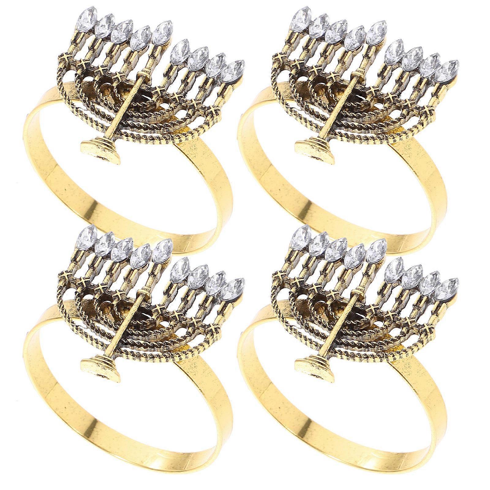 Élégant Porte-serviette de table Créatif Chandelier Forme Ronds de serviette pour les mariages 4.60X4.00X3.00CM 4Pcs