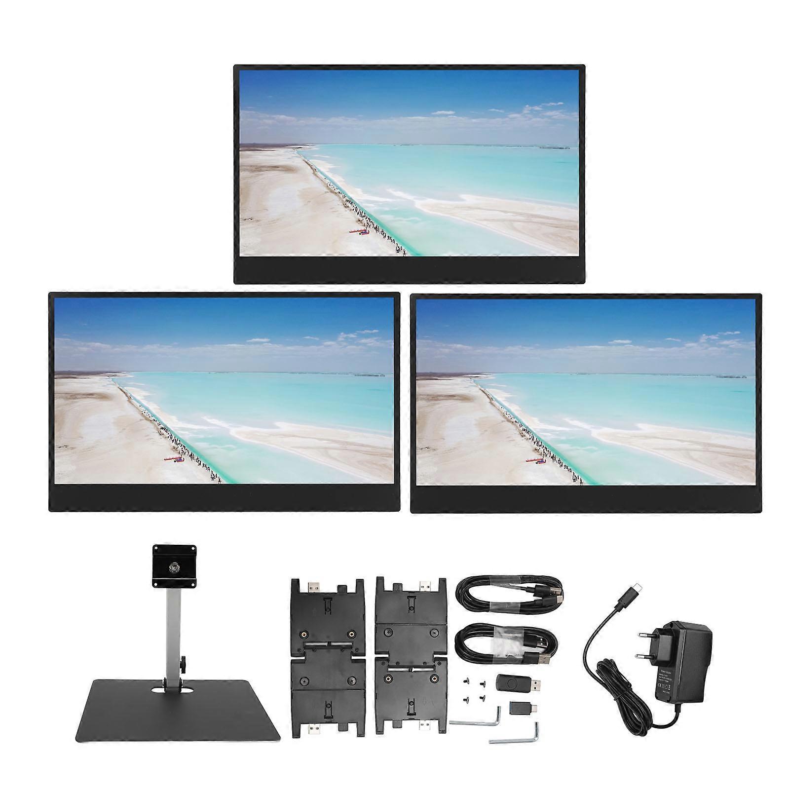 14" FHD 1080P IPS Laptop Screen Extender - Portable Type C Display with Stand, EU Plug