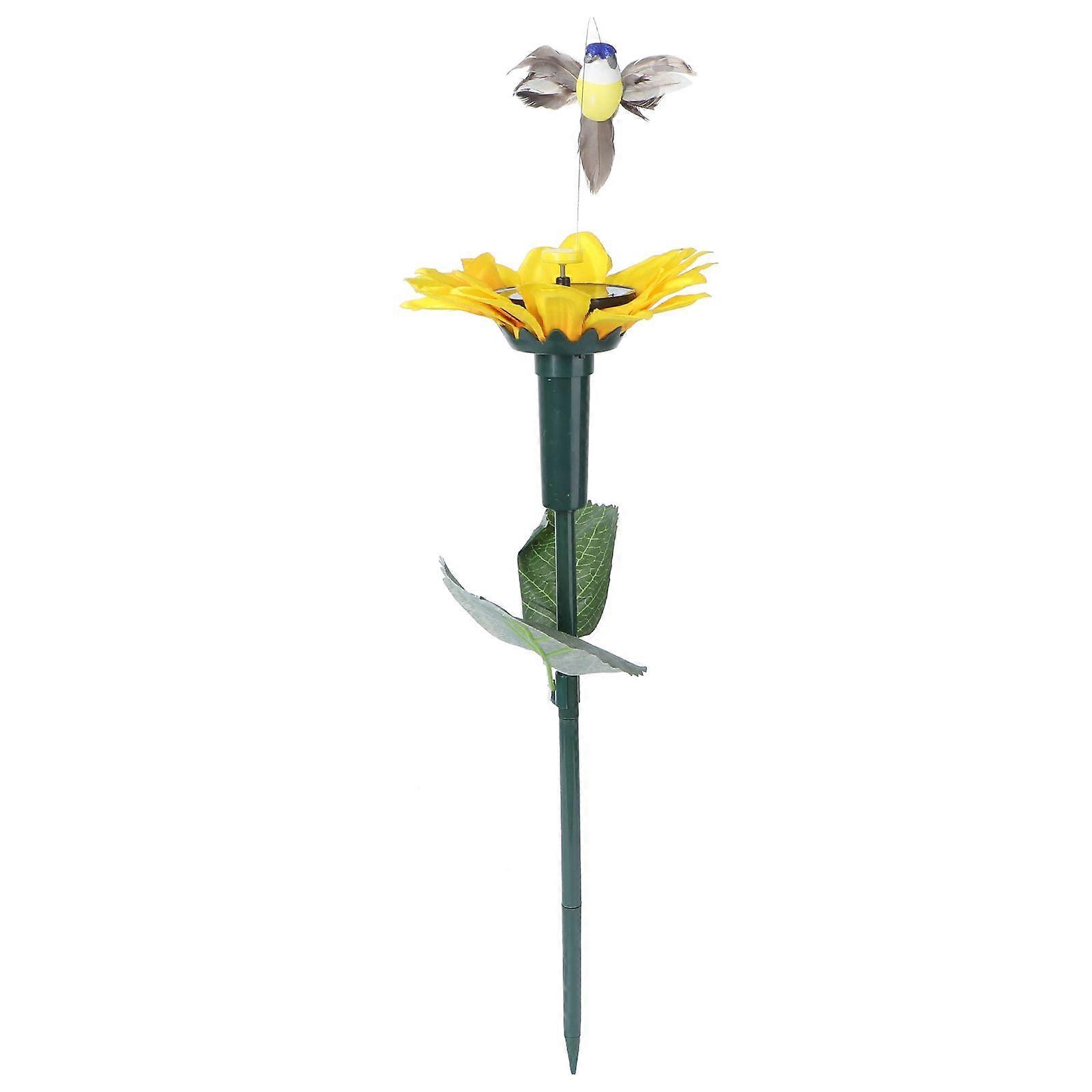 Creative Design Flying Simulation Hummingbird Solar Powered Sunflower Decoration