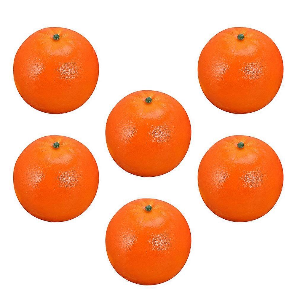 6pcs Realistic Artificial Orange Fruit Models Plastic Decoration for Home Wedding Window Display Photo Props Simulation Ornaments