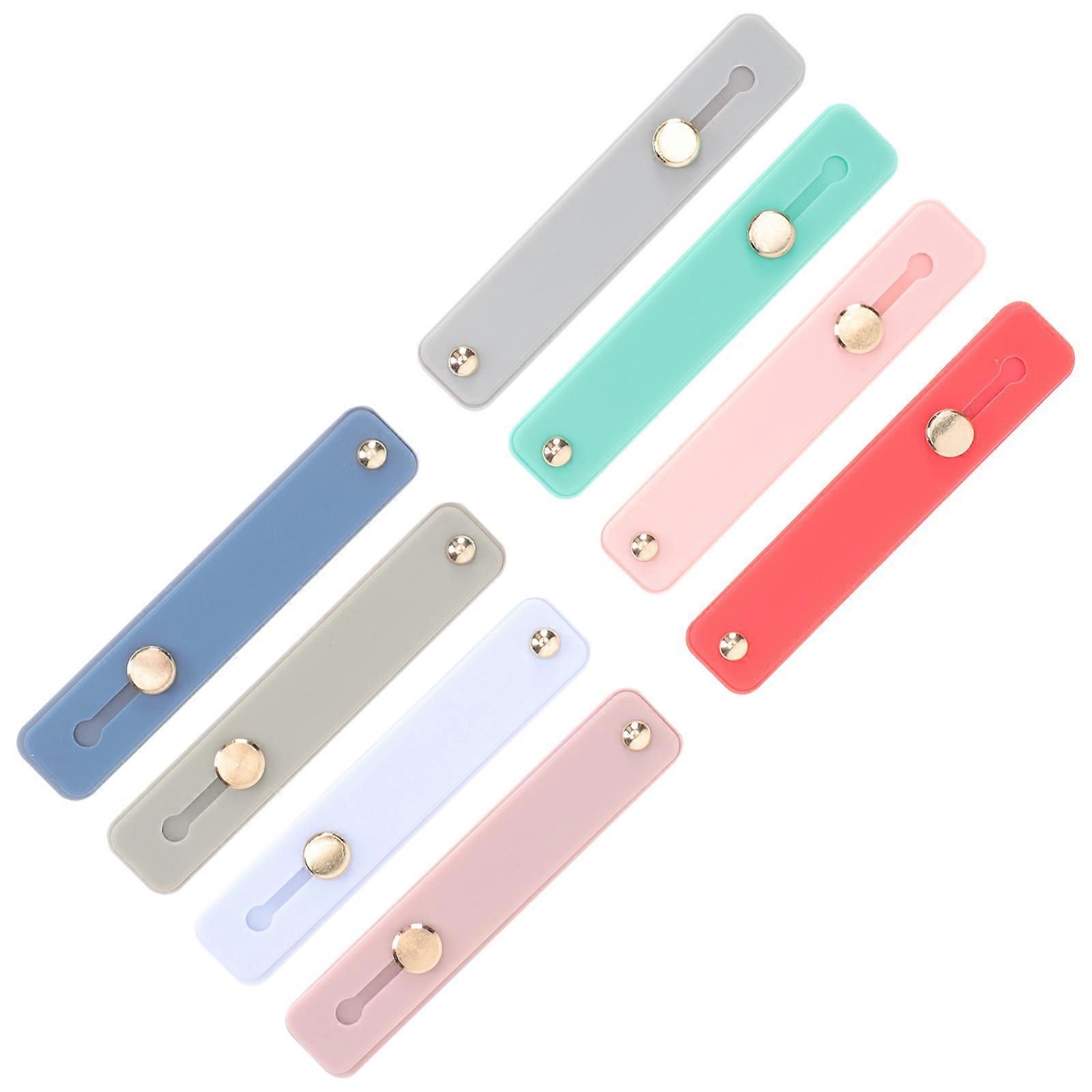 Silicone Phone Holder Phone Finger Grips Telescopic Finger Strap Brackets Push-Pull Design Assorted Color 10x2cm 8Pcs
