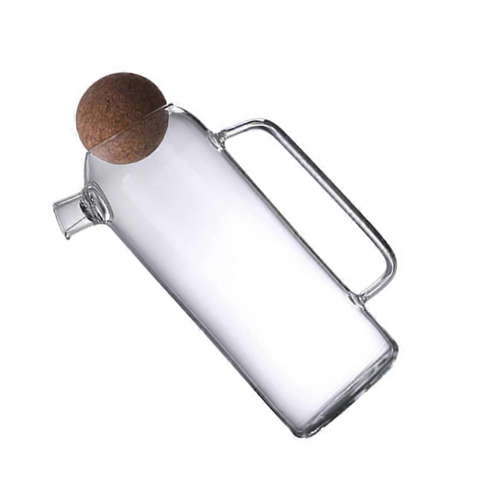 Clear Transparent Glass Tea Pot with Cork for Home Use Beautiful and 1pc
