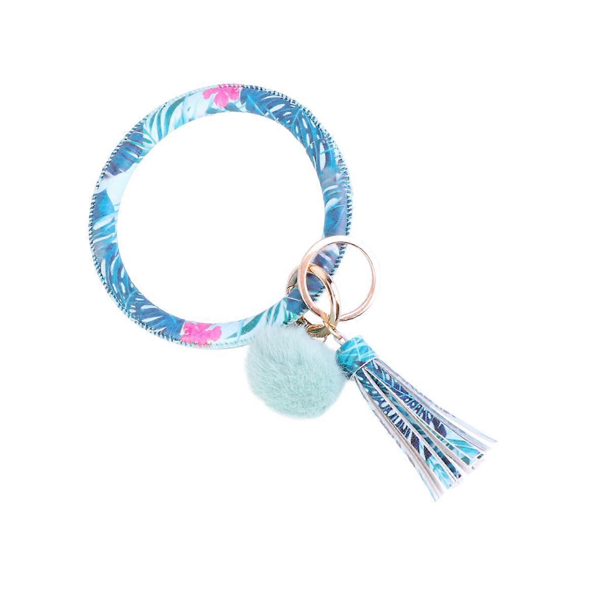 Keychain Bracelet Puff Ball Keychain Multi Color Hanging Ornament for Christmas Party 1Pack