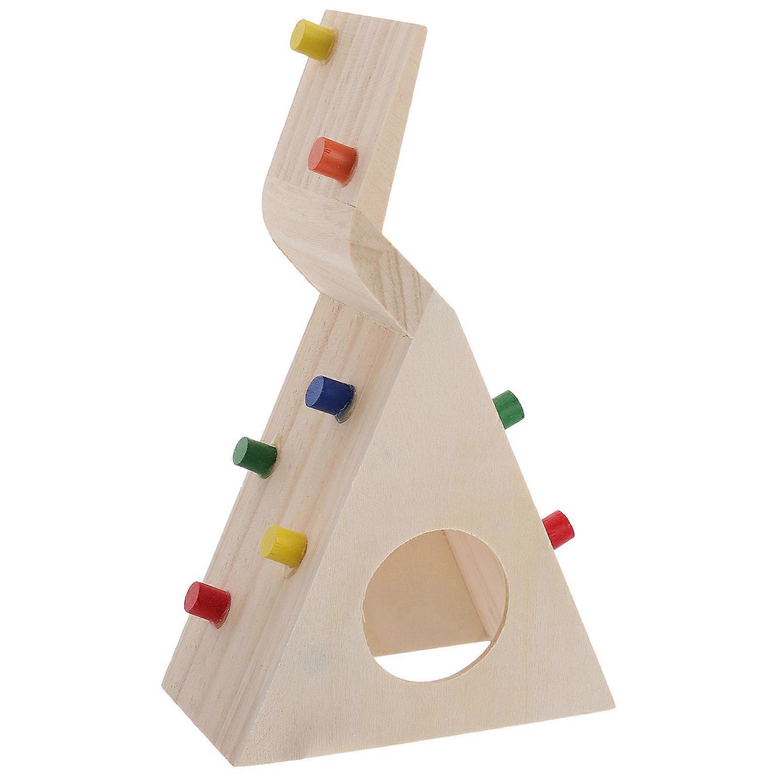 Hamster Climbing House Beige Wooden Activity Hut for Small Animals Hideout for Hamsters Rats and More to Encourage Play and Engagement