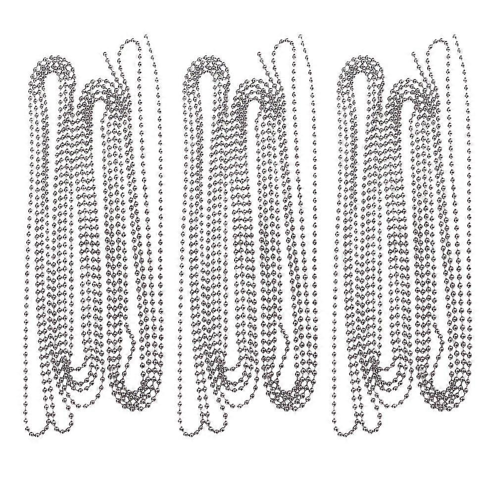 a polished product description for your item:
**Set of 3 Stainless Steel Ball Bead Chains – 4.5mm Diameter with 10 Connector Links – Perfect for