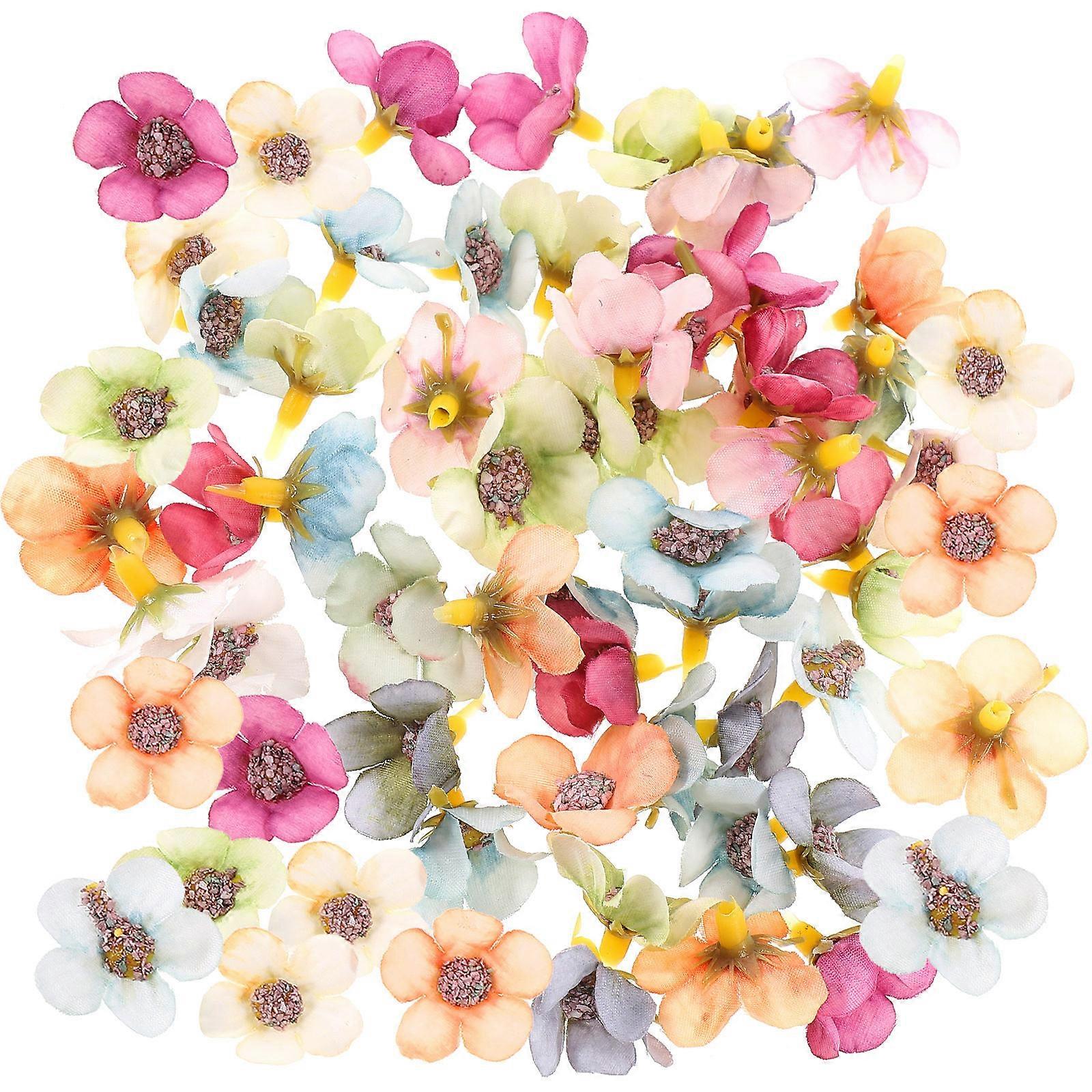 Faux Flower Heads Daisy Shape Silk Artificial Flowers For Nursery Decoration Christmas Celebrations 2.5X2.5cm 50Set