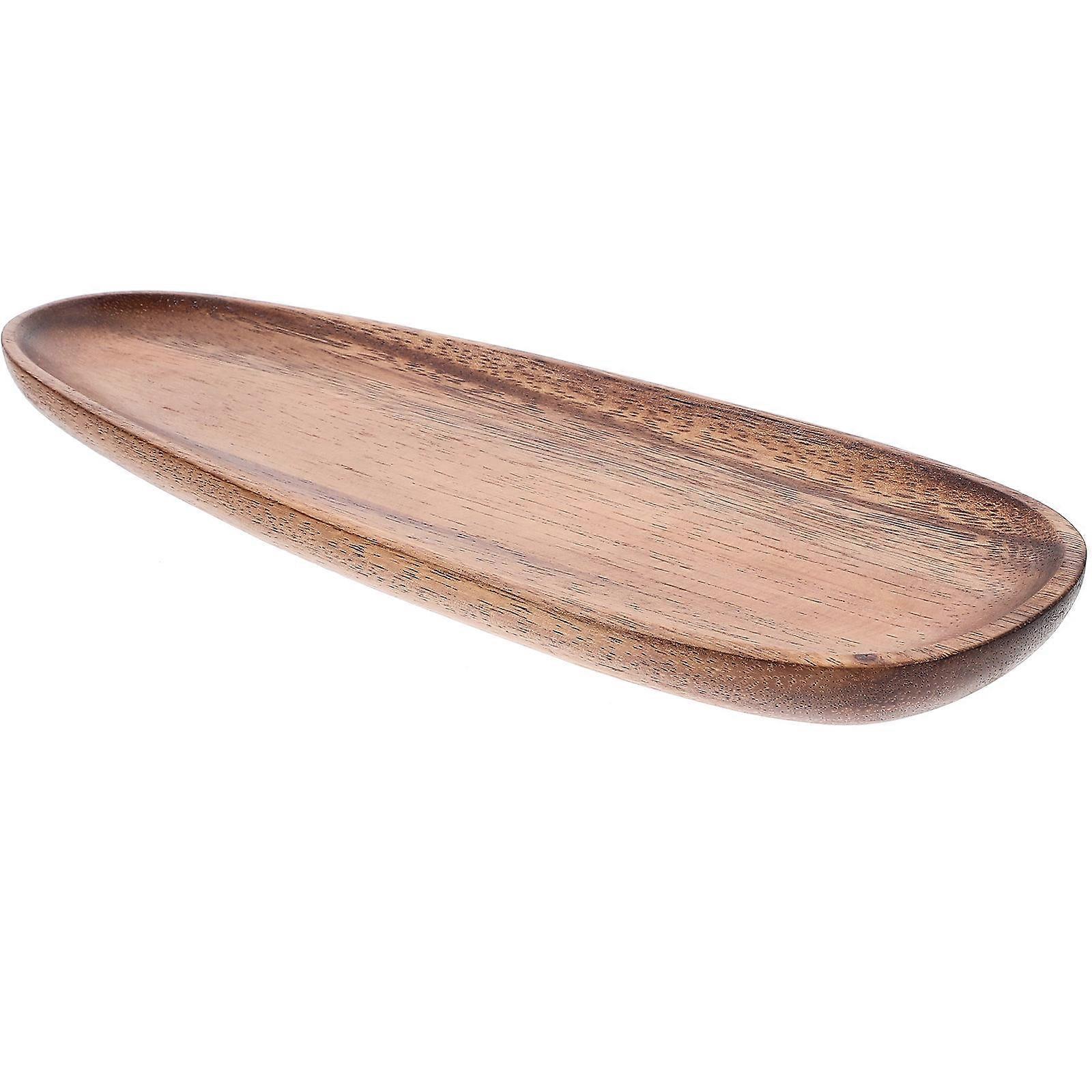 Snack Serving Tray Wooden Plate Food Display Rustic Color 30x12x2CM Irregular Shape Home Use 1Pcs