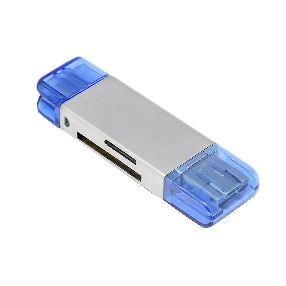 Universal Memory Card Reader USB Type-C Micro USB Otg Reader For Phone Silver 7x2.2x0.9cm Data Transfer 1Pcs
