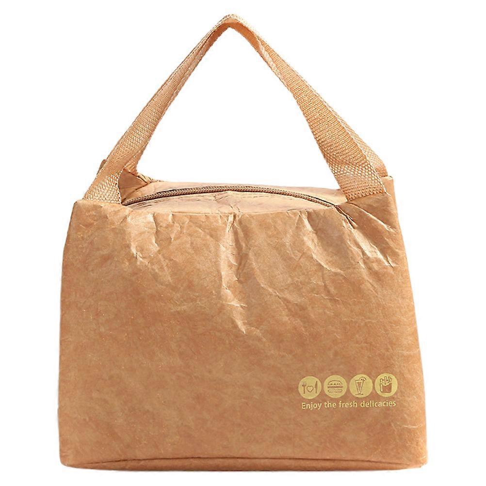 Thermal Lunch Box Kraft Paper Practical Shape for General Users Heat and Cold Preservation 22x15x17cm 1Set