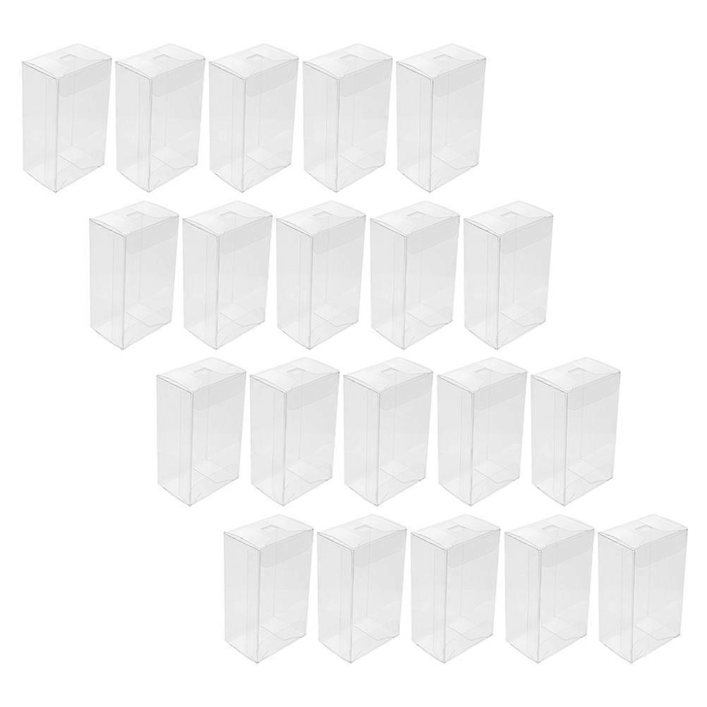 20Pcs Transparent Candy Wrapping Boxes Portable Cookies Boxes Plastic Snacks Boxes