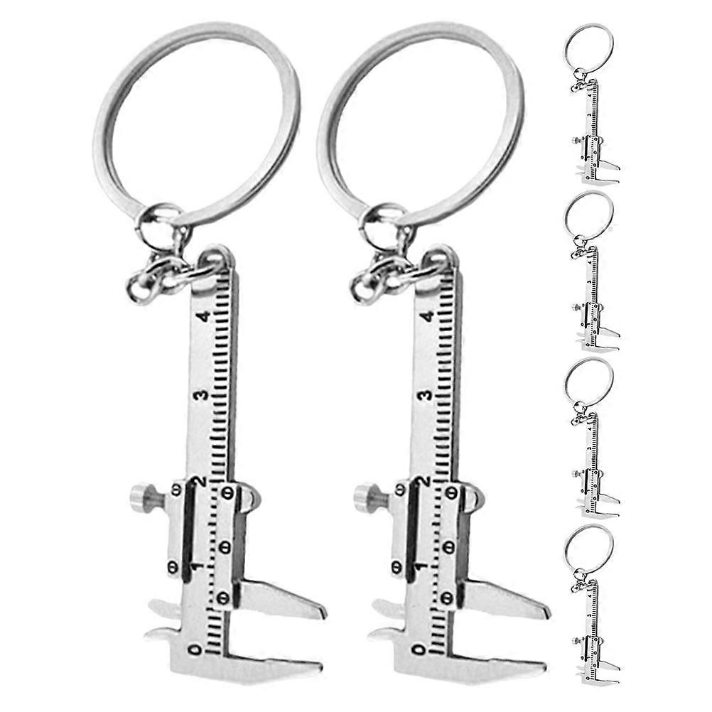 6pcs Vernier Caliper Keychain   Zinc Alloy Compact Measuring Tool for Pocket, Accurate Multi Functional Portable Ruler for Models and DIY Projects