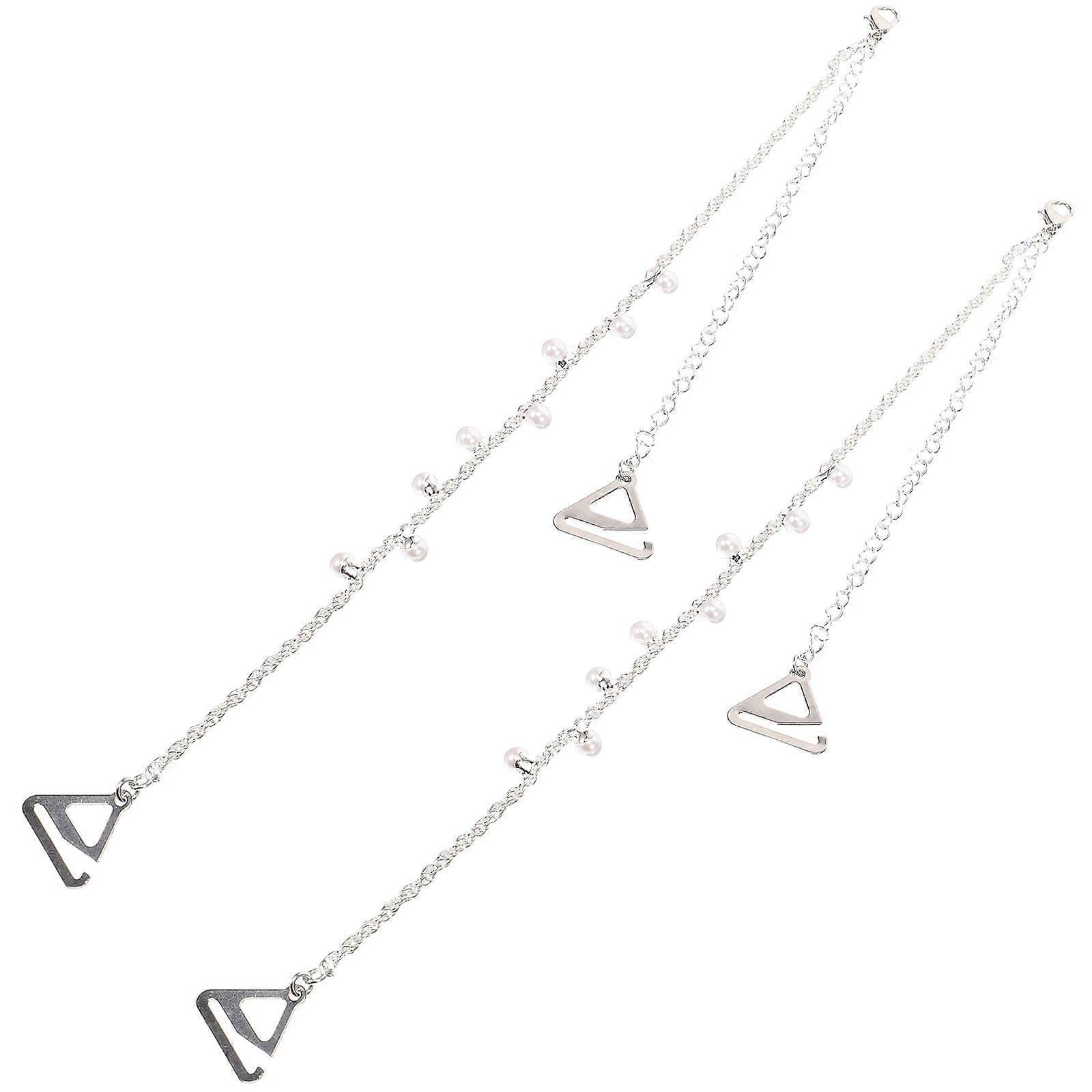 Pearl and Metal Adjustable Bra Straps for Decor Multi Color Non Skid and Comfortable Fit