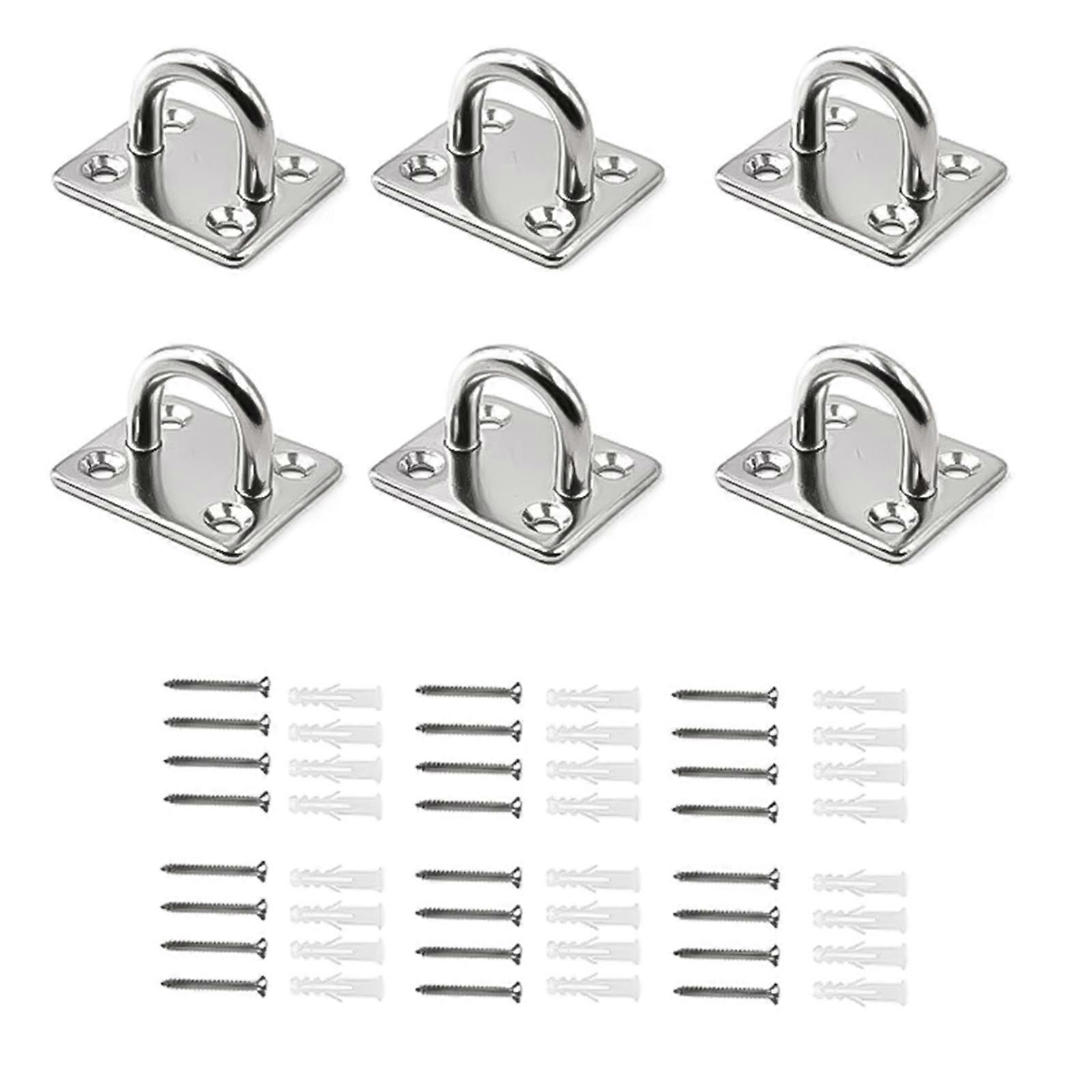 Forceful Chromium Metal Eyes Pad Plates rings hook Marine Hardware Simple Installation Suitable for Sail & Hammocks 6MM