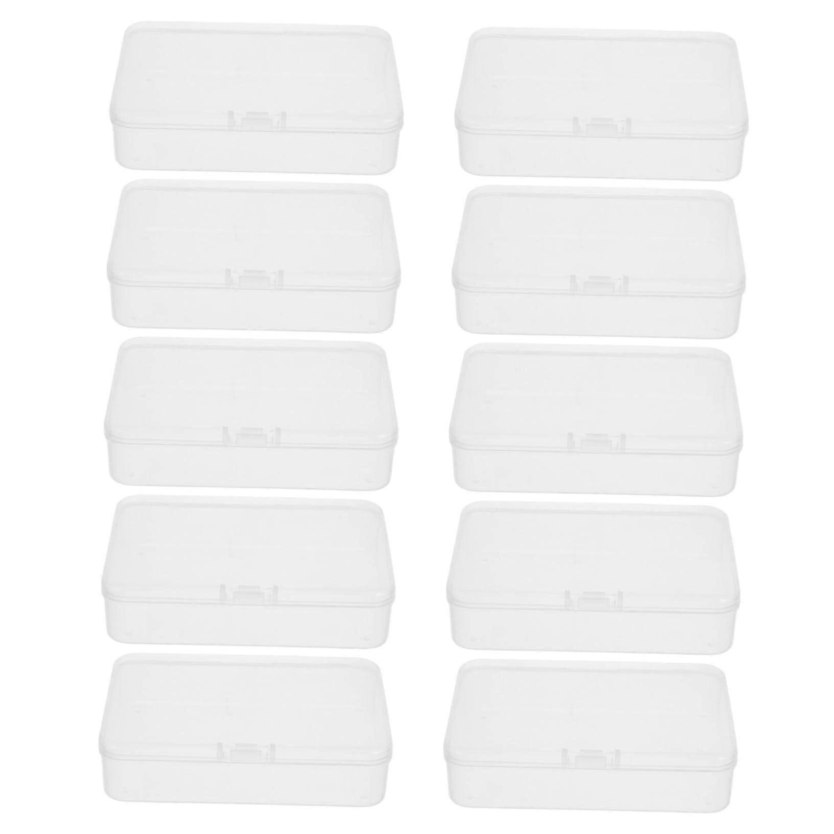 10 Pieces Transparent Card Storage Boxes Plastic Organizer Containers for Playing Cards Beads Small Items with Lid Stackable