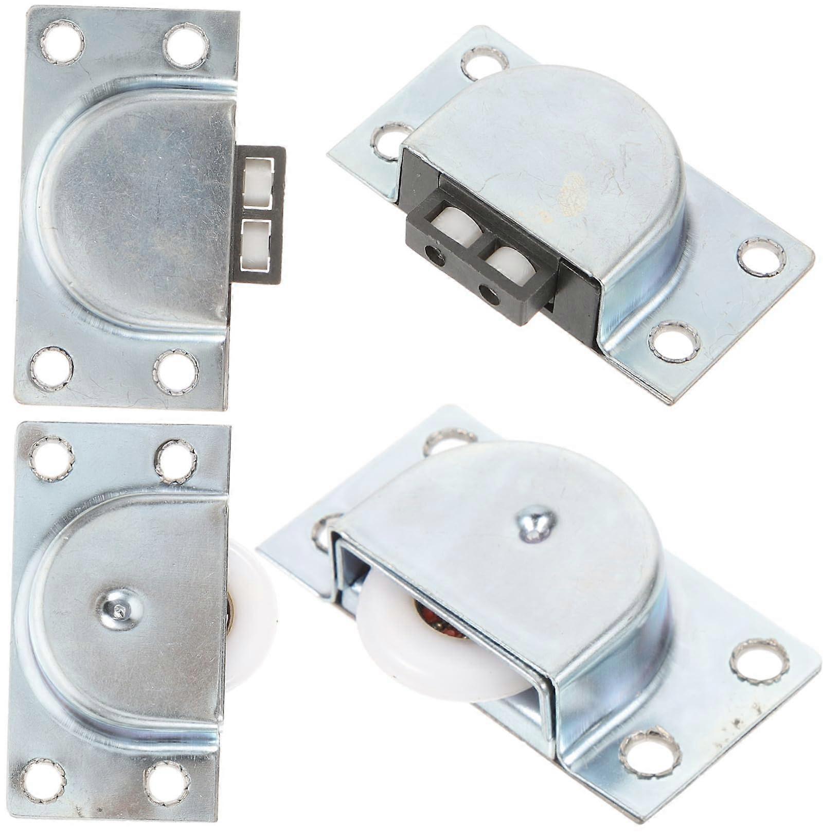 4 pieces wardrobe door rollers, sturdy faux furniture rollers for sliding doors, suitable for various types of faux furniture, durable and stable.