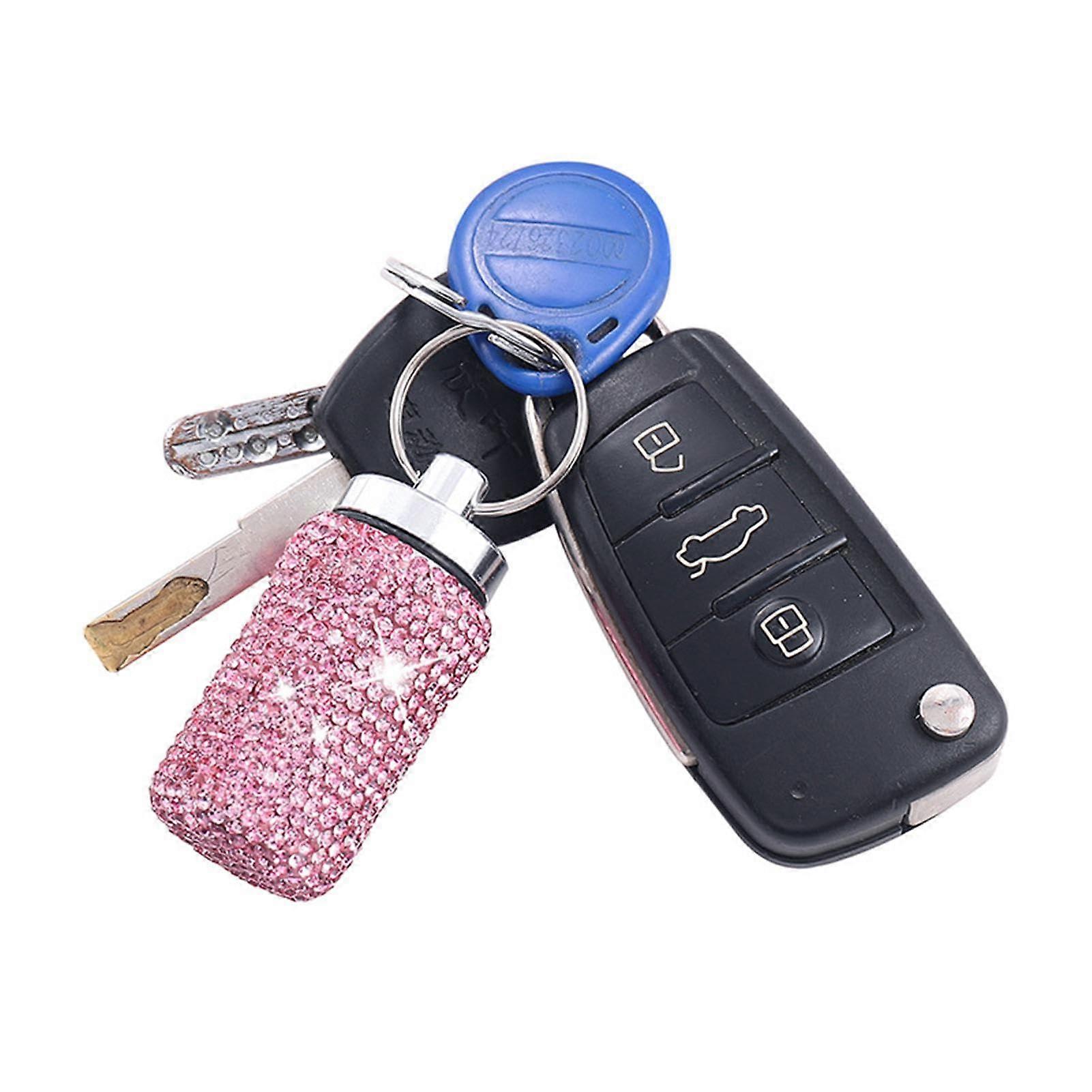 Keychain Pill Box Waterproof Travel Pill Organizer Mini Compact Secure Container Pink
