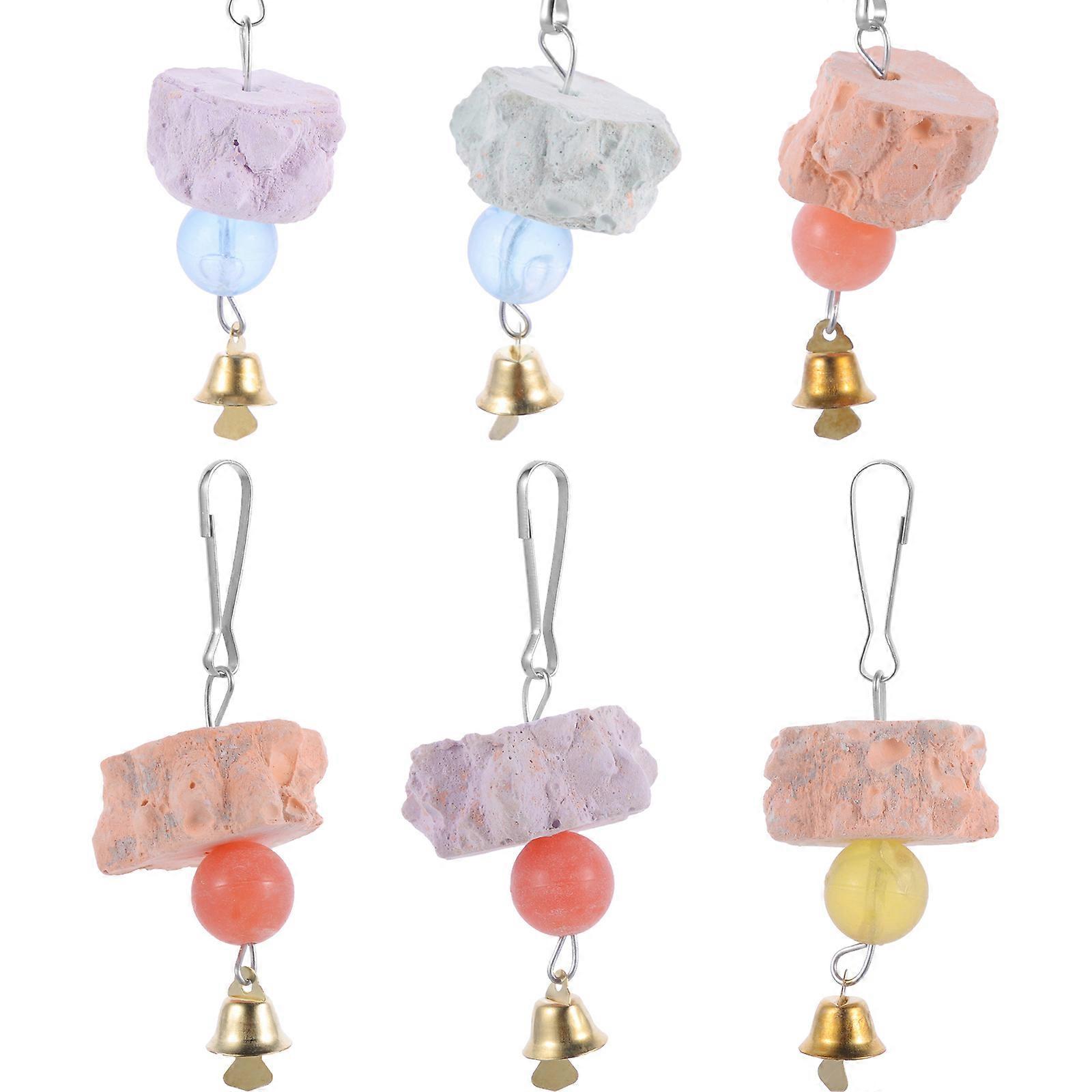 Portable Bird Toy Small Pets Playing Irregular Surface Metal Develop Intelligence 6Pcs