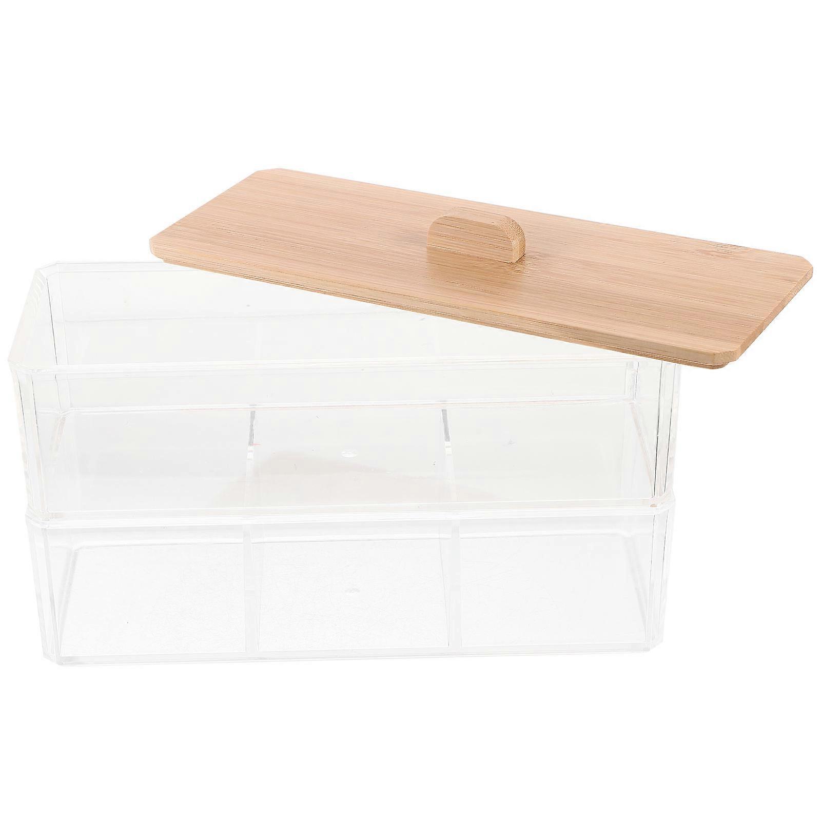 Transparent Acrylic Cotton Swab Holder for Storage Use with Plenty Room for Cotton Balls and Rounds 4.3"x3.1"x5.5"
