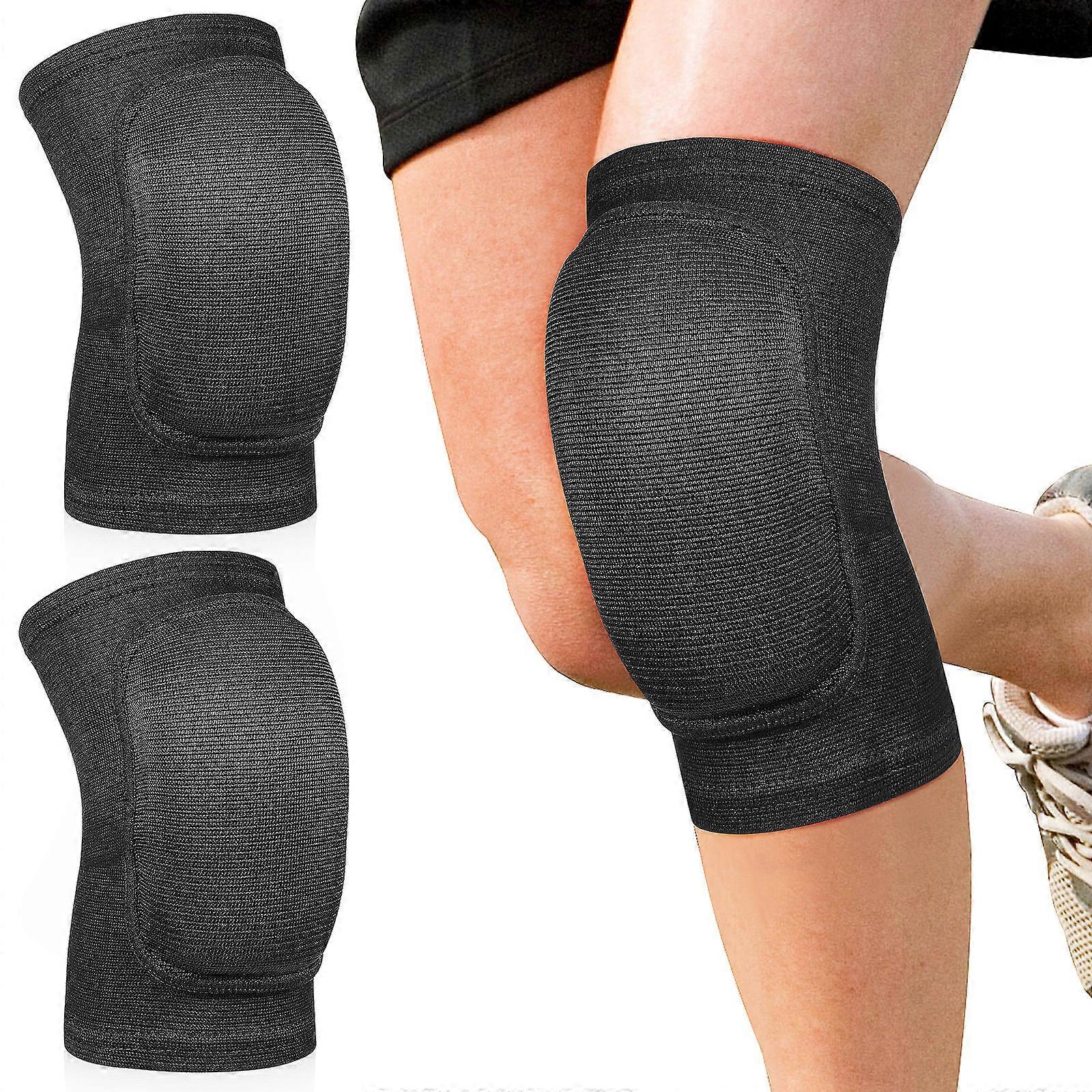 Black Protective Knee Pads for Sports and Dance with Comfortable Fit and Anti-slip Design Size M