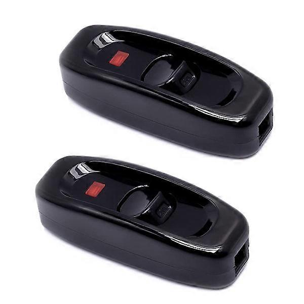 2 Black Inline Lamp Switches 250V 10A