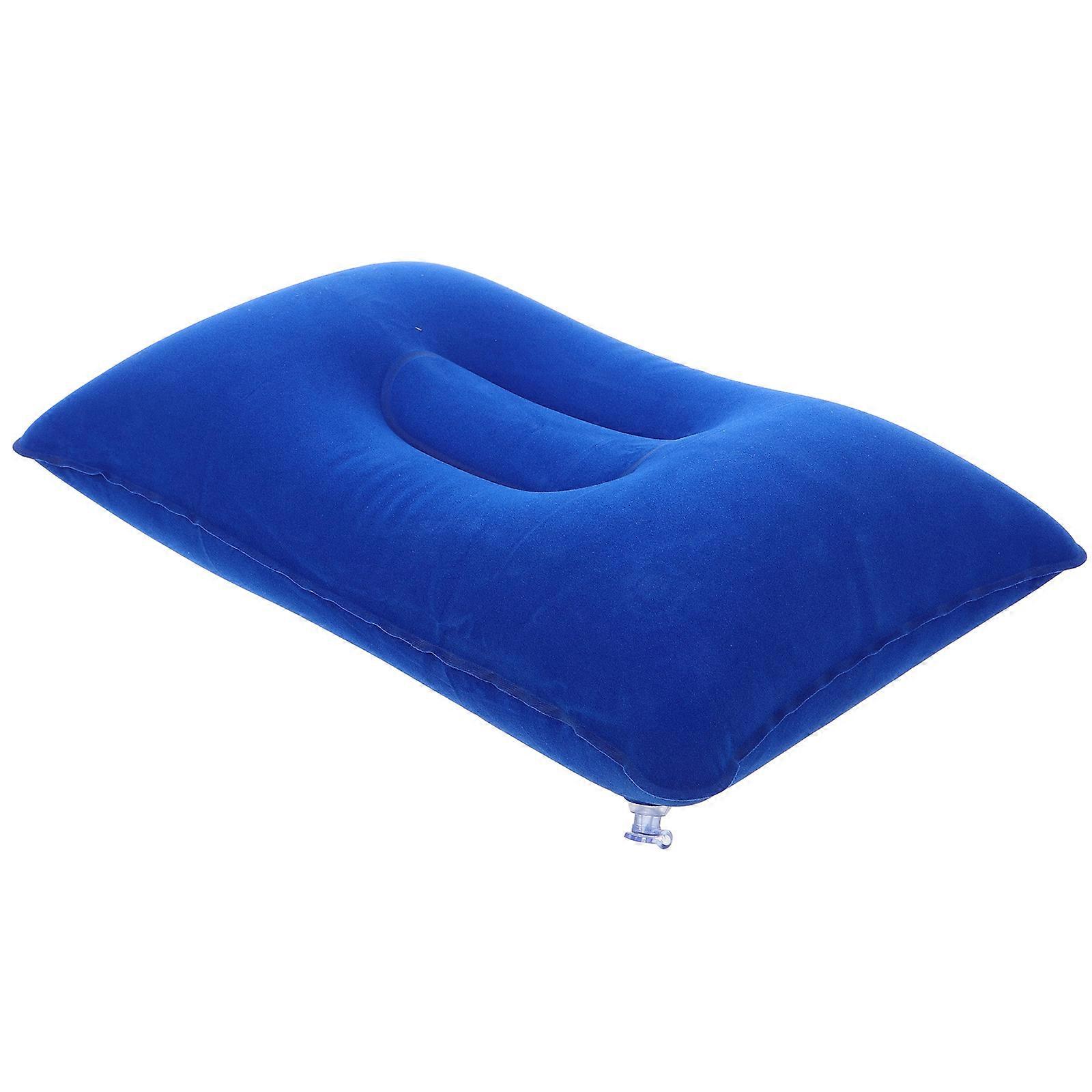Lightweight Ergonomic Inflatable Neck Pillow with Soft Flocked Fabric for Travel, Camping, and Long Flights